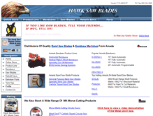 Tablet Screenshot of hawksawblades.com